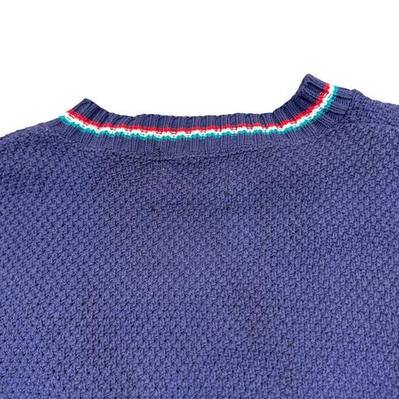 Vintage London Fog Knit Sweater Men's Medium USA Made 90s Fisherman Grandpa - Picture 9 of 9